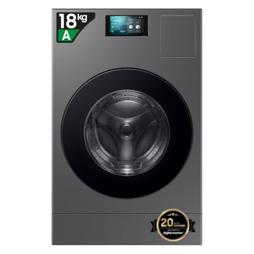 Samsung Lavasciuga Bespoke AI Laundry Combo WD18DB8995BZT2, 18+11 kg, Wifi, Pompa di Calore, Super Speed, Display AI home, AI Wash & Dry, Carica Frontale, 68.6l x 11h x 87.5p cm