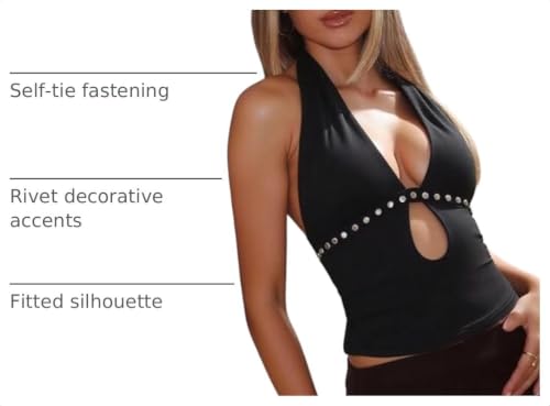 Image of Verdusa Women's Rave Halter Top Going Out Festival Crop Top Concert Outfits