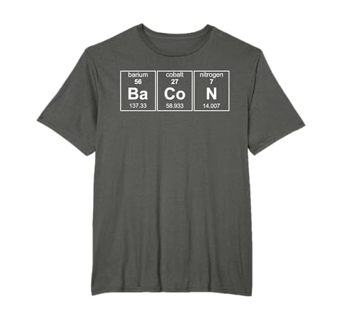 Bacon Has Chemistry Funny Periodic Table of Elements Tee T-Shirt