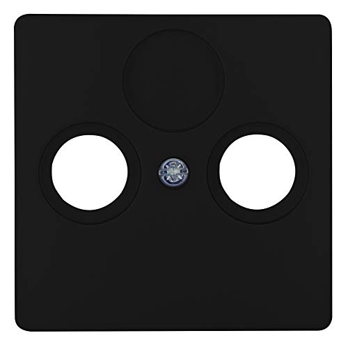 Kopp Paris 334950185 Cache pour Prise d'antenne TV/RF Compatible avec Toutes Les Prises d'antenne courantes des Principaux Fabricants, IP 20, Noir Mat