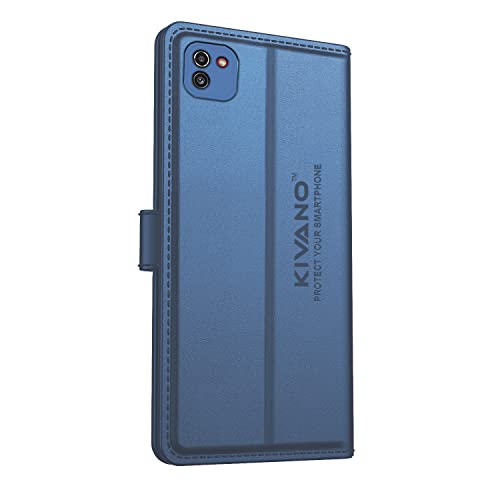 Image of KIVANO Samsung Galaxy A03 Professional Series Wallet Case | Luxurious Design | Premium | PU Leather Flip Case Back Cover - Dark Blue