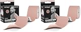 Kintex Kinesiologie-Tape Classic - selbstklebend, elastisch, wasserfest und antiallergisch - Sport- und Kinesiotape zum Einsatz bei Sportverletzungen - Beige - 5 cm x 5 m (Packung mit 2)