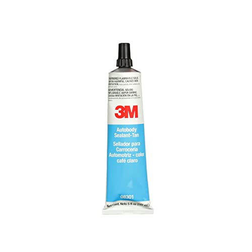 3M Ultrapro Autobody Sealant, 08301, Tan Color, High-Solids, Heavy-Bodied, Fast-Curing, Solvent-Based, 5 oz Tube