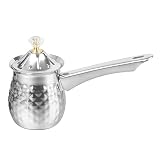 Suapouen Cafeteira turca de cobre, cafeteira, aquecedor de leite, máquina de chocolate quente, de derretimento de manteiga, 600 ml, prata, fácil de usar