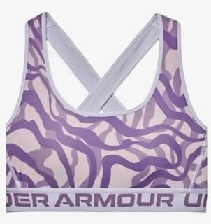 Sujetador Under Armour de poliéster y elastano con diseño impreso morado 3