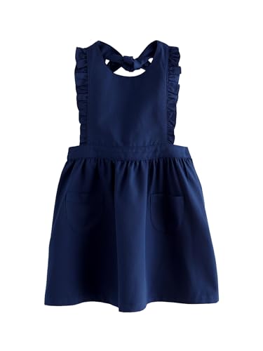 NEXT Mädchen Standard Schulkleidung Latzkleid mit Rüschendetail Hellblau 116