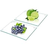 5''x7'' Small Tempered Glass Cutting Board for Kitchen Counter, HQAUT Clear Cutting Board for Countertop with Non-Slip Feet, Glass Palette Scratch, Heat and Shatter Resistant, Easy to Clean