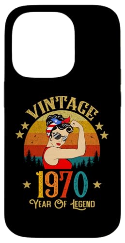 55歳の誕生日プレゼント 55歳 女性用 レトロ ヴィンテージ 1970 スマホケース iPhone 14 Pro 用