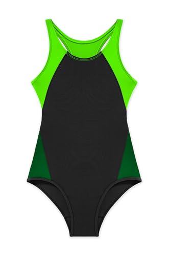 Image of Beautikini Period Swimwear One Piece Leakproof Menstrual Swimsuit Racerback Color Block Bathing Suit for Teen Girls Women