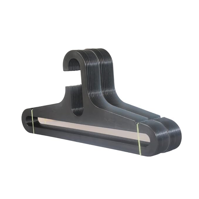 GEOCARTER Black Plastic Hangers for Sarees Organizer Clothes Hanger