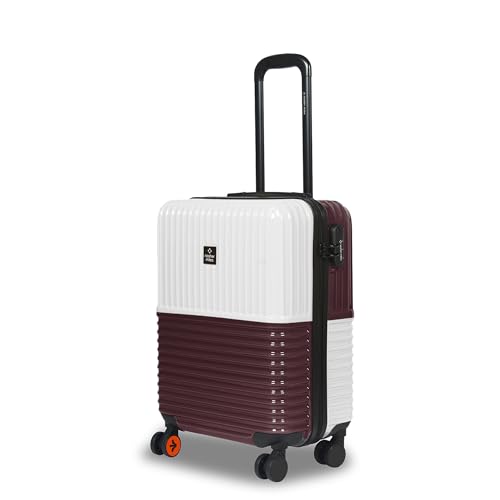 Image of Nasher Miles Istanbul Hard-Sided ABS and PC Cabin Luggage 20 inch | 55cm | 8 Wheels Small Trolley Bag for Travel | Suitcase (Cream Brown)
