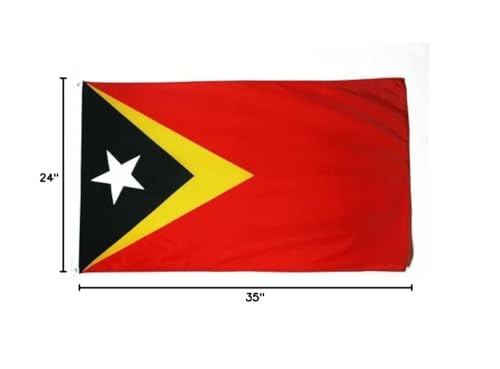 Image of AZ FLAG - East Timor Flag - 2x3 Ft - 100D Polyester East Timorese Banner with Two Metal Grommets - Fade Resistant - Vivid Colors - 2' x 3' Feet - 90x60 Cm