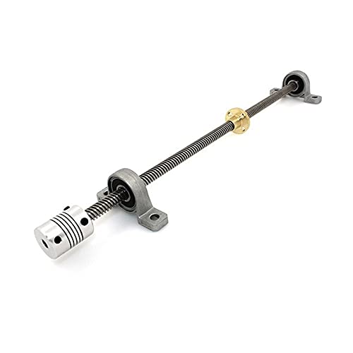 Lysee 3D Printer Parts & Accessories - 300Mm 8Mm T8 Lead Screw Set Lead Screw+ Copper Nut + Coupler + Pillow Bearing Block for 3D Printer - (Color: Silver)
