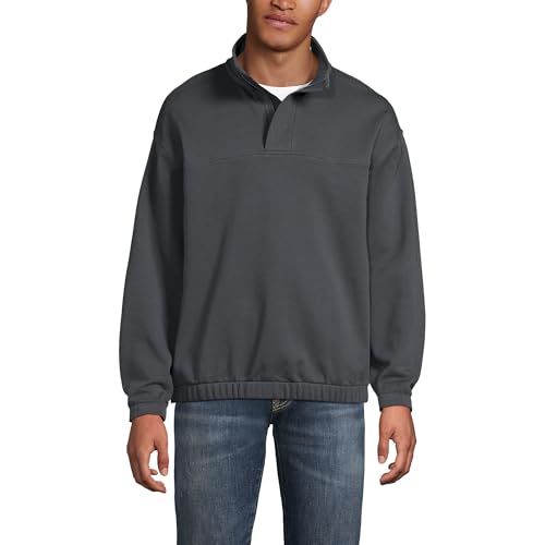 Lands' End Men's Long Sleeve French Terry Vintage Wash Quarter Zip
