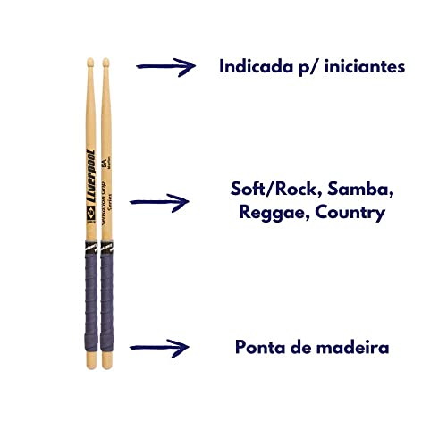 Baqueta para Bateria 5A Sensation Grip LIVERPOOL - PAR / 2