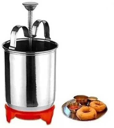 Harmony Stainless Steel Medu Vada and Donut Maker, Manual Dispenser with Press Handle, Kitchen Tool for Homemade Snacks