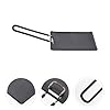 HOMOCONO Mini Nonstick Grill Pan for Barbecue and Camping Small Portable Square Bbq Roasting Pan for Outdoor Parties Heat-retentive Cookware with Handle for Family and Garden Use #4