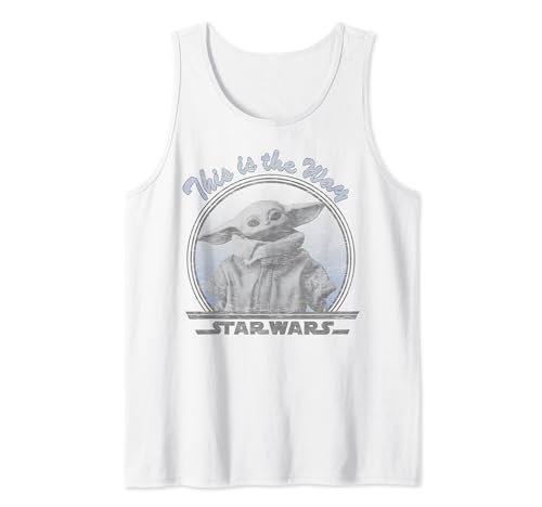 Débardeur Mandalorian pour homme en coton bleu imprimé Baby Yoda