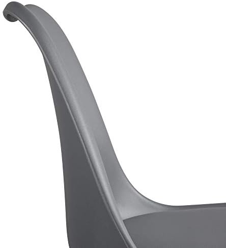 Yaheetech Dining Chairs Upholstered Side Chairs Durable Kitchen Chair with Beech Wooden Legs for Home Bedroom Cafe Dark Grey