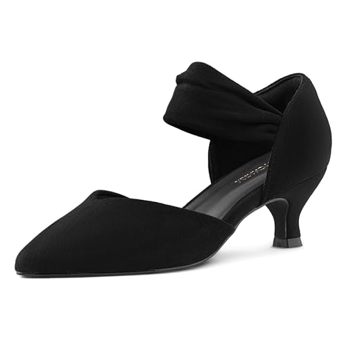 Women's Kitten Heels Pointed Closed Toe Slip On Low Pumps Dress Shoes for Wedding Party Work