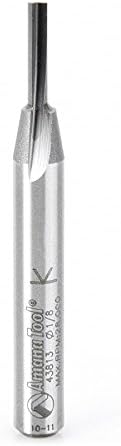 Amana Tool - 43813 Solid Carbide Seal/Straight 1/8 Dia x 1/2 x 1/4" Shank x 1-Flute