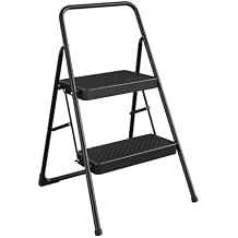 Cosco Lightweight Two Step House Step Stool for Easy Reaching and Cleaning - Non-Marring Leg Tips, Slip Resistant Steps, Stable Rear Leg Support