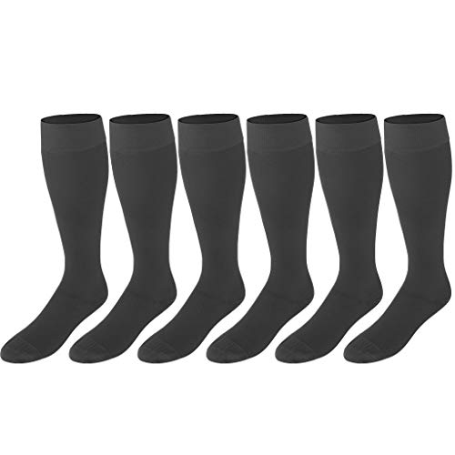 Image of 20-30 mmHg Compression Stockings for Men and Women, Knee High Length, Closed Toe Gray X-Large (6 Pairs)