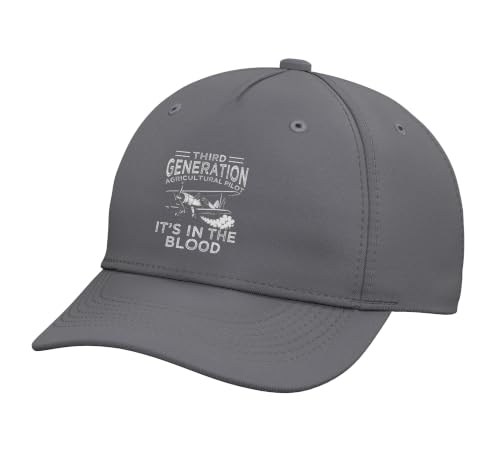 Third Generation Agricultural Pilot It's in The Blood Farmer Adjustable Printed Baseball Hat, Slate Grey