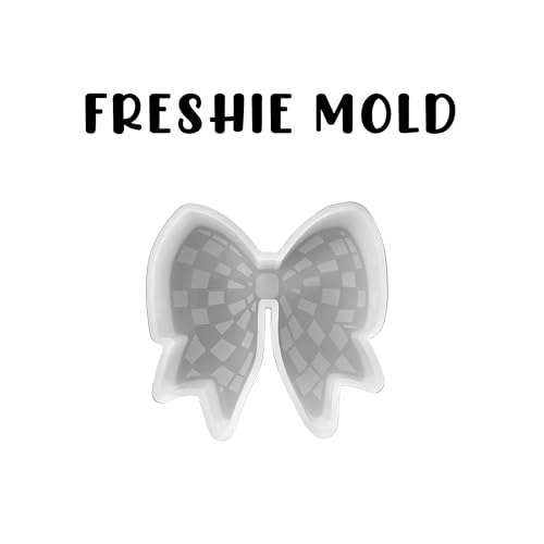 Bow Freshie Silicone Mold Checkered 4x4.1x0.8” Southern Car Air Freshener Trendy Teenager Girl Pink for Beads Oven Safe by Lashicorn - Image 5