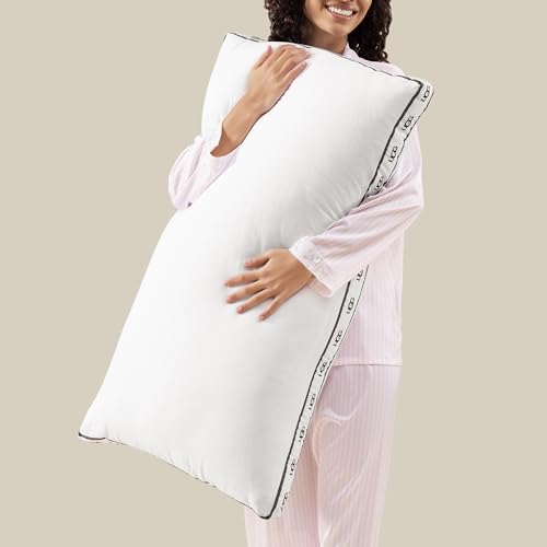 UGG Devon King Bed Pillow, Gusseted Down-Alternative, 20" x 36", White by UGG - Used condition - Image 2