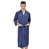 1+: Diseño de bata: la bata de punto suelta viene con dos bolsillos laterales, un cuello en V clásico estilo kimono y una pretina desmontable que se puede ajustar para un ajuste perfecto.