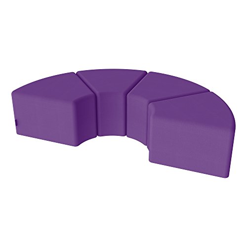 Image of Sprogs 18 inch H Structured Wedge Stool -Flexible Modular Collaborative Soft Seating for Office, Home, Lounge and School Classrooms with Durable Frame -Purple