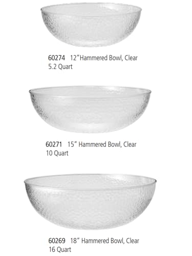 Lillian Collection Hammered Plastic Serving Bowl - 15", Clear, 1 Pc - Thumbnail 4