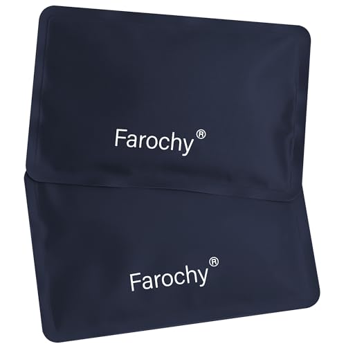Farochy Reusable Ice Packs for Lunch Boxes - 2PCS Soft Ice Packs Freezer Packs for Cooler Gel Ice Packs, Keep Food Cold or Hot, Navy