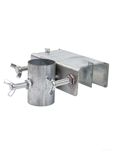 Soporte de hierro resistente para paraguas para cubiertas, patios y uso al aire libre, soporte de sombra que ahorra espacio con ajuste de poste de 0 a 1.45 pulgadas y grosor de abrazadera de 1.77