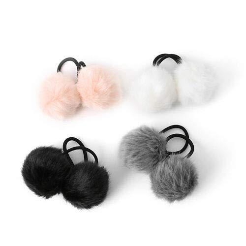 HOME REPUBLIC- 4 PAIR ANY COLOUR Korean Cute Pom Pom Ball Elastic Hair Ties Pom Pom Hair Bands Seamless Hair Ropes Ponytail Holders (B07X99TMS5) Amazon Price History, Amazon Price Tracker