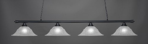 Toltec Lighting 374-Mb-53615 Oxford - 14" Four Light Billiard, Shade Or Glass Options: White Marble #TOP17