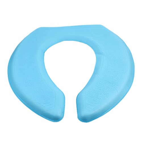 iplusmile Cojín para Asiento de Inodoro U-shaped con Adhesivo Autoadherente Acolchado Grueso y Transpirable para Baño Funda Protectora Azul Compatible Mayoría de Inodoros
