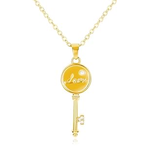 Gold Feather Flower Rudder Key Elephant Pendant Necklace for Women, 18K Gold Plated Vintage Simple Feather Smiling Faces Star Crowns Doves of Peace Love $ Four-leaf Clovers Crosses Pendant Necklaces