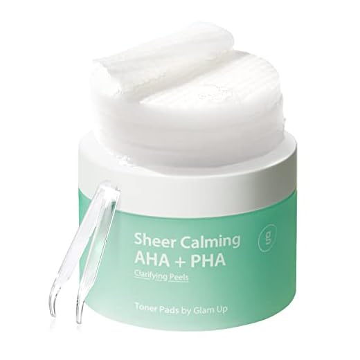 Glam Up AHA+PHA Sheer Calming Toner Pads | Exfoliating Facial Toner Pads for Sensitive Skin (65 Pads)