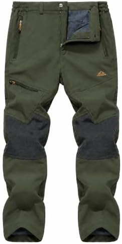 MAGCOMSEN Herren Outdoor Softshellhose Warm Gefüttert Winter Cargo Hose Taktische Combat Jagdhose Verdickt Armee für Camping Angeln Trekking