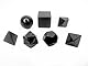 Igox Schungit Platonische Körper 1.7 cm Stein Geometrisches Set mit 7 - Natürlicher Shungite Steine Kristall Schutz Heilig Meditation Energie Generator Heilung Chakra