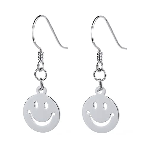 Smiley Face Earring, Fun and Stylish 925 Sterling Silver Happy Face Stud Earrings