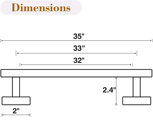 Ushower 32-Inch Bath Towel Bar, Total Length 35-Inch Brushed Gold Towel Rack Wall Mounted, Sus304 Stainless Steel Modern Home Decor Towel Holder For Bathroom #TOP1