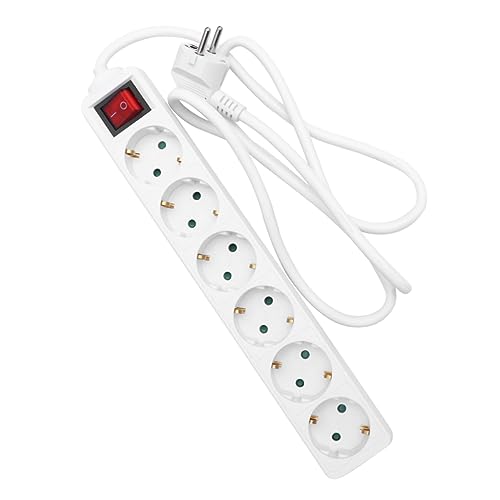 OSALADI Regleta De Enchufes Multifuncional 6 Puertos con USB Conector EU De Corriente Portátil y En Color Ideal para Hogar y Oficina