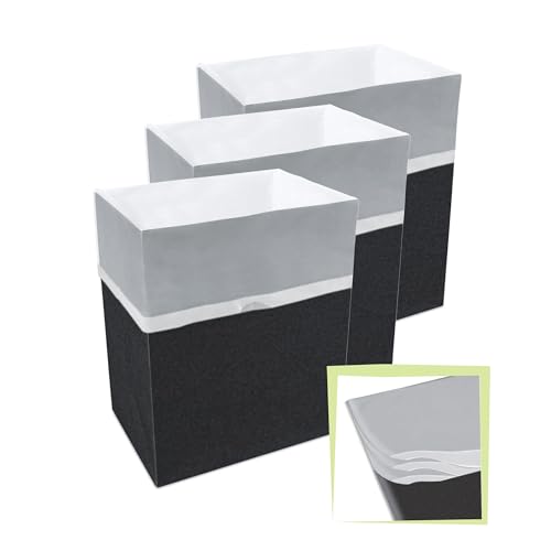 Clean Cubes 13 Gallon Multi-Liner Disposable Trash Cans (3-Pack). Reusable Garbage and Recycling Bins for Parties, Events, and More (Black - 18" Tall x 14" Wide 10" Deep)