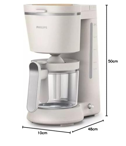 Philips HD5120/00 Conscious Collection Eco-Friendly Coffee Maker - 100% Recycled Plastic with Drip Stop and Glass Cream - Image 9