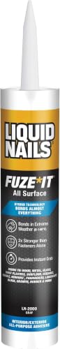 Liquid Nails 56198673380 LN-2000 FuzeIt All Surface Construction Adhesive (9-Ounce),Gray,(Pack of 6)