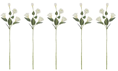 Botius 5Pcs Artificial Eustoma Lisianthus Flowers Bouquet For Wedding Party Home Office Table Centerpiece Decoration #TOP7