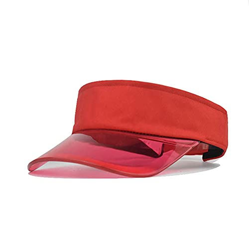 2025 Transparente Visera Mujeres Festival Hombros Sin Hombros Protector De Color Gorras De Sol De Béisbol Moda Gorra Con A, rojo, talla única